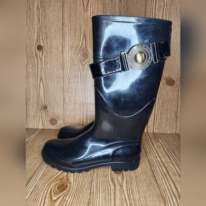 Burberry Women's  Black Calf Rain‎ Boot Size 9.5 / 40